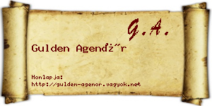 Gulden Agenór névjegykártya